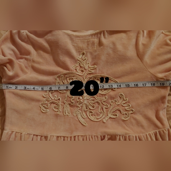 JDL Coat Duster Mottled Pink Velvet Medium Button Front Floral Crewel Work Back - Picture 13 of 15